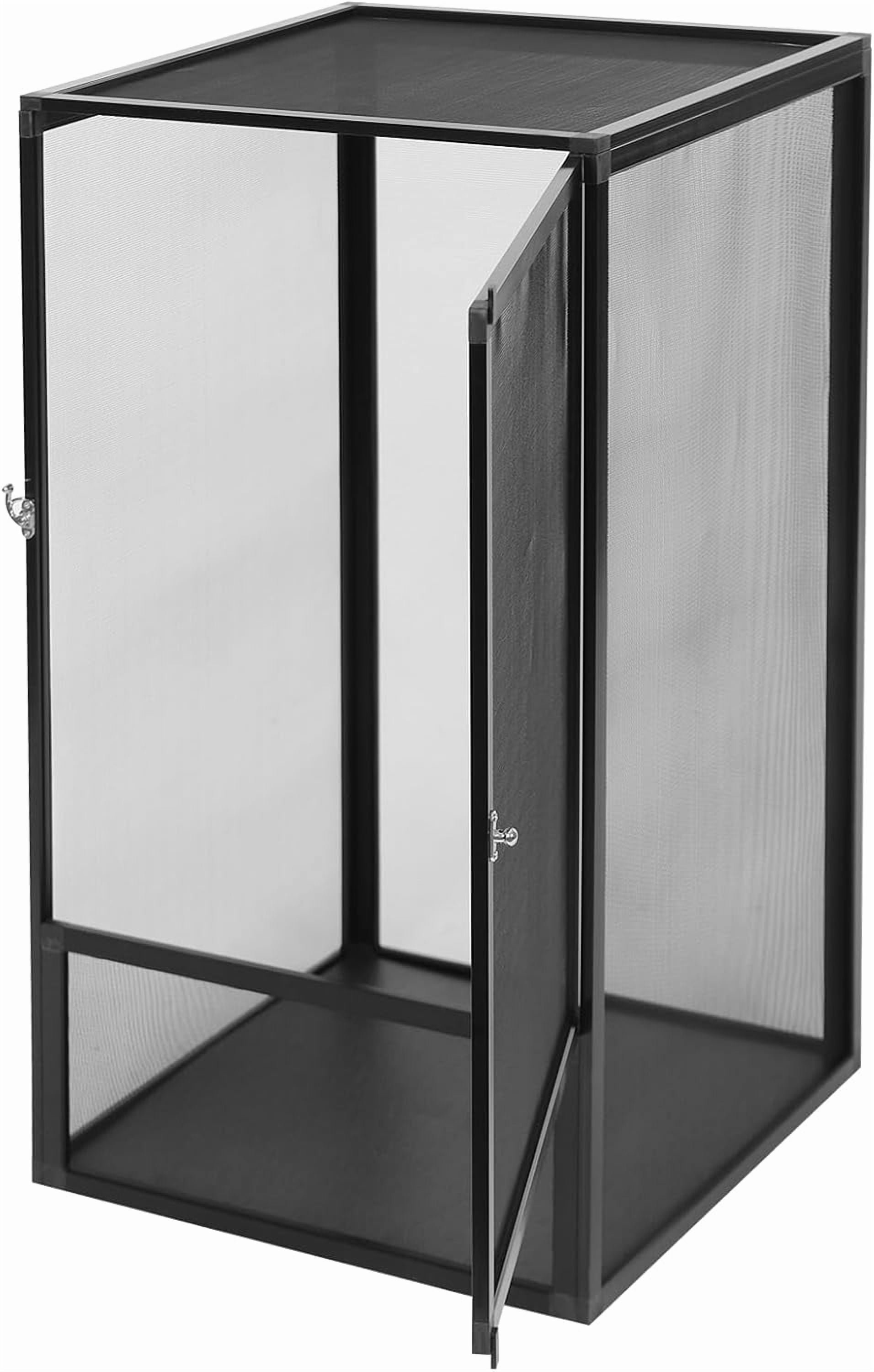 Miumaeov Reptile Tall Glass Terrarium,Small Rainforest Habitat Reptile Terrariums Tank for Geckos, Snakes, Lizards, Chameleons,Superior Ventilation, Easy Feeding
