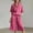 Hot Pink, variant on Capri Sets Women 2 Piece Outfits Casual Plus Size Summer Outfit Half Zip Off Shoulder Tunic Shirt and Capri Pants Set Beach Vacation Wear, Black 2XL
