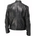 thumbnail image 2 of High Quality Cafe Race Leather Jacket, Long Sleeve Men Cool Jacket, Classic Motorcycle Leather Jackets for Men, 2 of 3