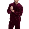 thumbnail image 6 of Yusimy Men's Solid Color 2-Piece Velvet Tracksuit Hoodie Long Sleeve Slim-Fit Jogger Pants Casual Fashion, 6 of 7