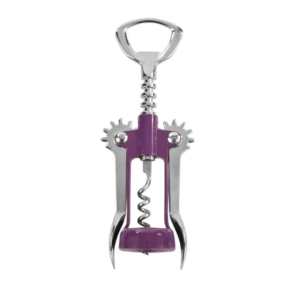 True Soar Winged Corkscrew Wine Opener - Self Centering Worm, Stainless Steel, Manual Wine Bottle Opener, Purple