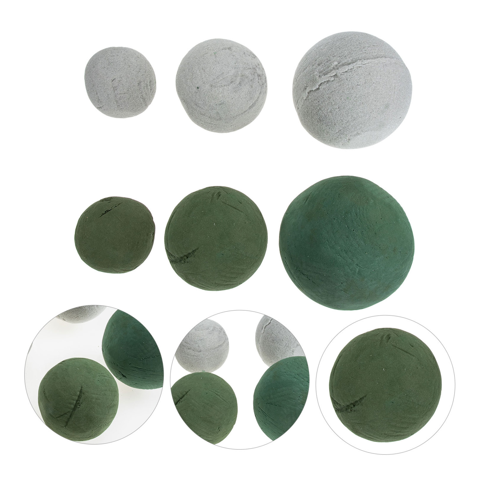 FONDOTIN 6Pcs Spherical Flower Foams Green Floral Accessory for Home Decoration and Flower Art