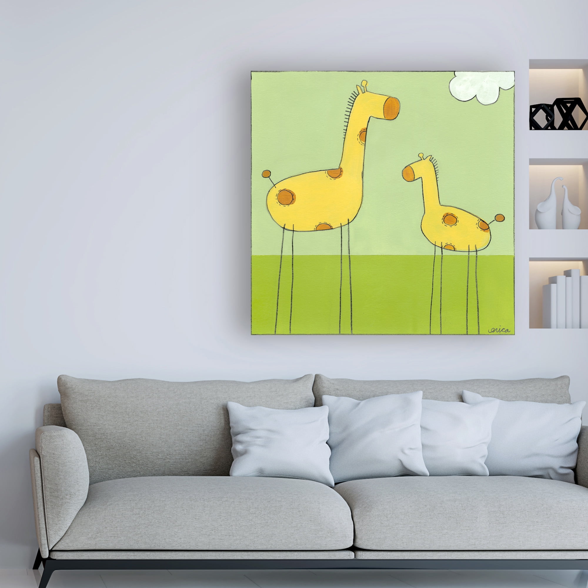 Trademark Fine Art 'Stick leg Giraffe I Childrens Art' Canvas Art by June Erica Vess