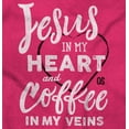 thumbnail image 2 of Jesus in Heart and Coffee in Veins Women's Graphic T Shirt Tees Brisco Brands X, 2 of 6