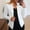 White, variant on Pink Solid Color Jackets, Acrylic Cardigan Coat, Women Fashion Casual Solid Long Sleeve Open Front Notched Collar Suit Cardigan Office Ladies Jacket Coat, L
