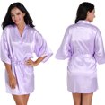 thumbnail image 2 of FLMEI Women Silk Robes Silky Satin Night-Robe Solid Color Bathrobe Sleepwear Loungewear Pajamas S-XXL, 2 of 9