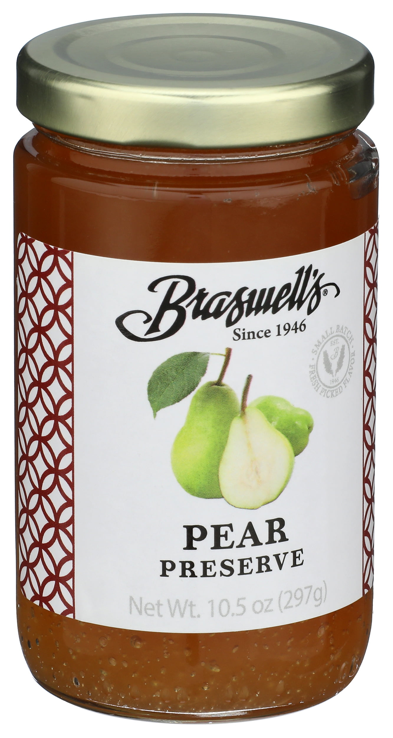 Pack of 6, Braswell's Pure Pear Preserves, 10.5 oz