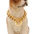thumbnail image 2 of Gold Chain Dog Collar Pet Slip for American Pitbull French Bulldog Large Dogs, 2 of 7