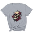 thumbnail image 2 of Inverlee Plus Size Short Sleeve Tunics for Women Fashion Gothic Skull Print Round Neck Tee Tops Summer Casual Loose Fit Shirts, 2 of 5