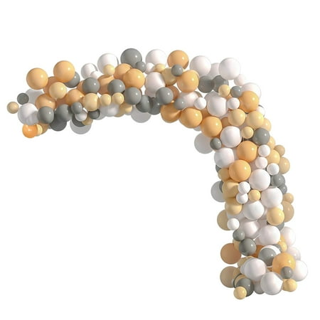 

Balloon Arch Kit Apricot Balloon Garland 102PCS Birthday Decoration with White Gray Latex Balloons & Balloon Strip