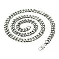 thumbnail image 3 of GKNET 6mm-12mm Men's Hip Hop Stainless Steel Cuban Link Chain Necklace Silver Color-18 inch-12mm, 3 of 9