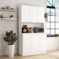 thumbnail image 2 of White Melamine MDF Wardrobe with 6 Doors & 1 Drawer / Easy Clean and Durable for Bedroom, 2 of 3