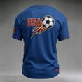 thumbnail image 4 of Zimjoy Men's 2026 USA Soccer Jersey Crewneck Short Sleeve United States Team Fan International Football Shirt Retro Streetwear Top Dark Blue 4XL, 4 of 5