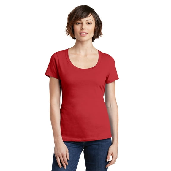 District Made Ladies Perfect Weight Scoop Tee-L (Bright Turquoise)