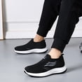 thumbnail image 2 of AUDeals Men's Low Top Flying Woven Slip On Sneakers Arch Support Orthotic Shoes Lightweight Casual Outdoor Breathable Sport Shoes (Black, 7.5), 2 of 8
