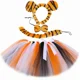 thumbnail image 2 of Falda tutú de tigre para niñas pequeñas, conjunto de disfraz de tigre animal, fiesta de cumpleaños de Halloween para niños, faldas de tul mullidas para niñas pequeñas, 2 of 5