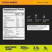 Optimum Nutrition, Pre-Workout Amped Powder, Citrus Mango, High Stim, Sugar-Free, Caffeine, 20 Servings