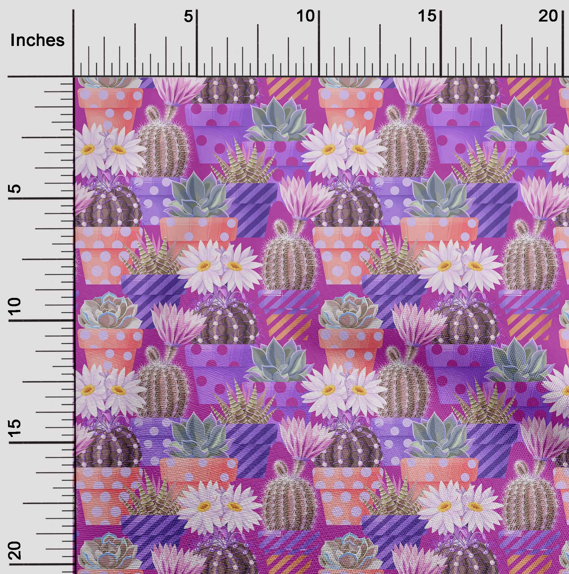 oneOone Cotton Jersey Purple Fabric Plants Cactus With Flowers Diy Clothing Quilting Fabric Print Fabric By Yard 58 Inch Wide