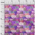 thumbnail image 2 of oneOone Cotton Poplin Twill Purple Fabric Plants Cactus With Flowers Sewing Material Print Fabric By The Yard 56 Inch Wide, 2 of 4