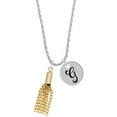 thumbnail image 1 of Delight Jewelry Goldtone Small Tassel Silvertone Script Initial Disc - G - Charm Necklace, 20"+3", 1 of 4