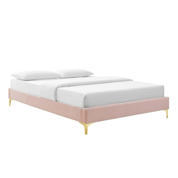 Modway Sutton Full Modern Performance Velvet Bed Frame in Pink