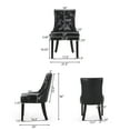 thumbnail image 2 of GDF Studio Maggie Contemporary Tufted Dining Chairs, Set of 4, Midnight Black Faux Leather and Dark Brown, 2 of 6