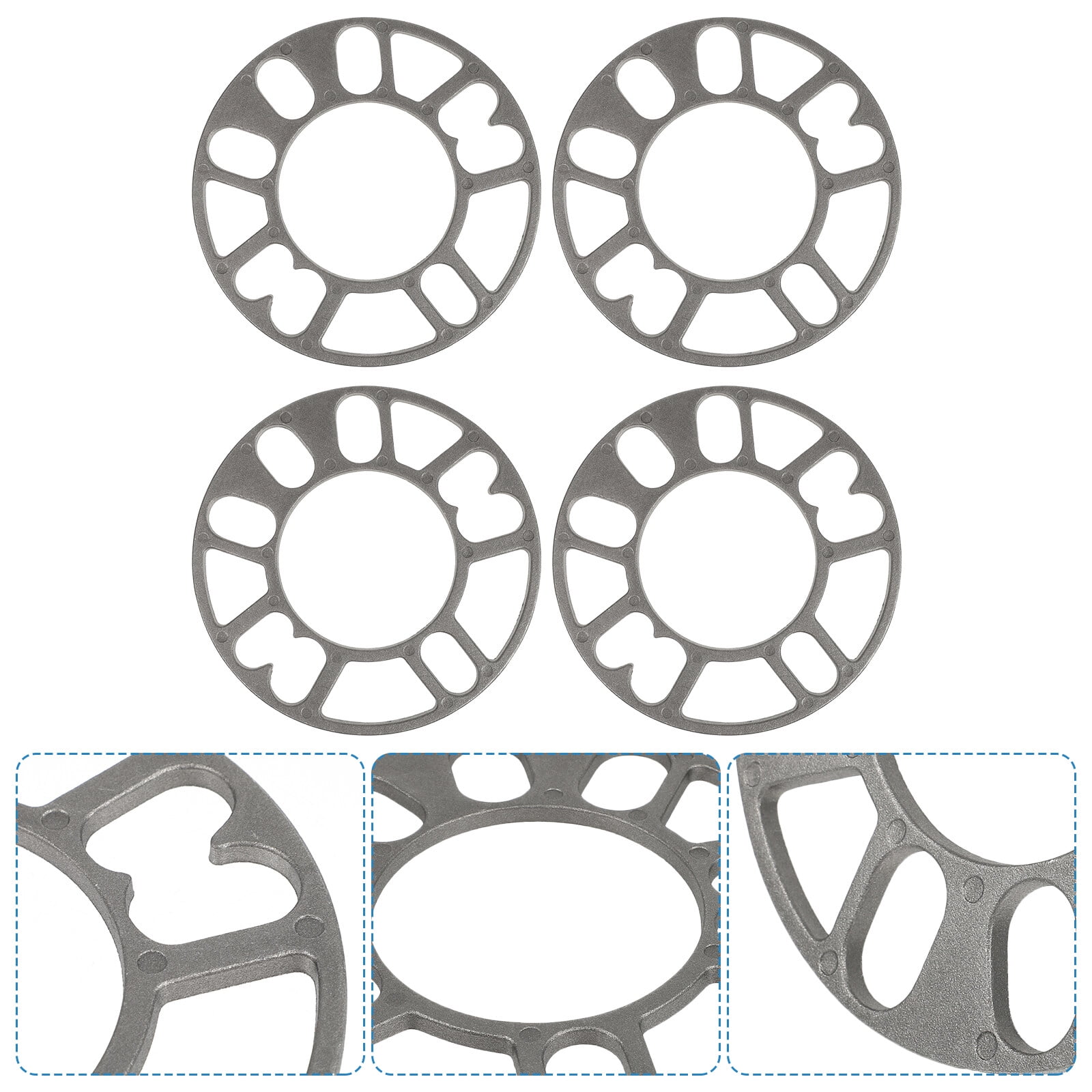 Entretoises De Roue Universelles En Alliage Alu - Lot 4 Pièces, Épaisseur 5mm, PCD 98-120mm