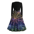 thumbnail image 6 of Girls' Halloween Two Piece Long Sleeve Dress Twisted Tree Bat Print Bow Belt A Line Flowy Skirt Kids Role Play Costume for Girls 5-14Y, Halloween Costumes for Girls Multicolor 11 Years, 6 of 7