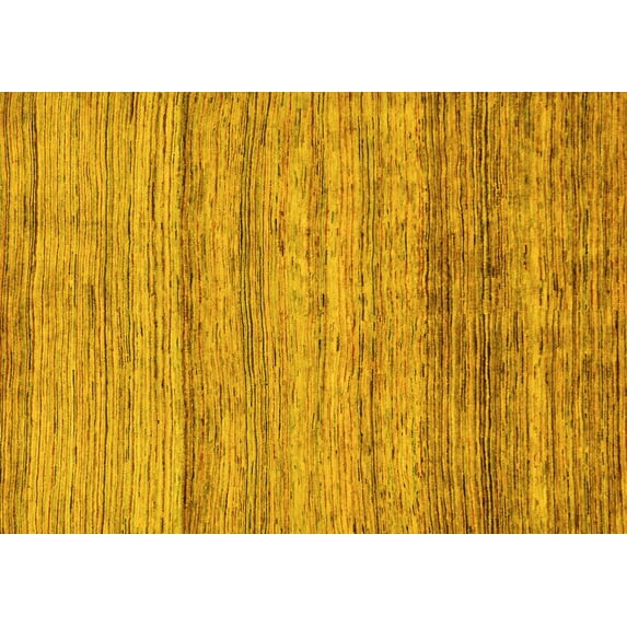 Ahgly Company Indoor Rectangle Abstract Yellow Modern Area Rugs, 7' x 9'
