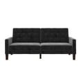 Better Homes & Gardens Porter Fabric Tufted Futon, Gray Velvet