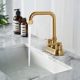 thumbnail image 6 of Wowow 4 in. Centerset Double Handle High Arc Bathroom Faucet with Drain Kit Included in Gold, 6 of 9