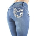 thumbnail image 6 of Fashion2Love Women's Juniors Colombian Design Butt Lift Push Up Mid Waist Boot Leg Jeans, 6 of 10