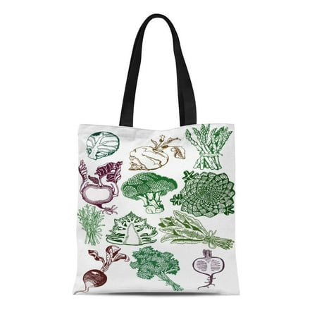 SIDONKU Canvas Tote Bag Vegetable Basic Organic Food Bio Vegan Eco Vegetarian Natural Reusable Handbag Shoulder Grocery Shopping