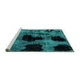 thumbnail image 2 of Ahgly Company Machine Washable Indoor Rectangle Abstract Turquoise Blue Modern Area Rugs, 2' x 3', 2 of 4
