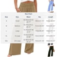 thumbnail image 3 of Women's Tencel Loose Wide Leg Pants, Mid Elastic Waist, Tummy Control, Straight Leg Trousers for Casual, Walking, Travel, Office, Lounge, Soft Summer | TruBelle,Gray M, 3 of 6