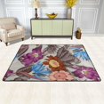 thumbnail image 2 of SKYSONIC 36x24in Colorful Flowers Area Rug, Gray Non-Slip Floor Carpet for Indoor Living Dining Room Bedroom, 2 of 7