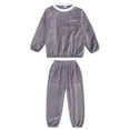 thumbnail image 5 of Owordtank Thick Fleece Pajamas for Women Soft Warm Plush Pullover Tops Sleep Pants 2 Piece Loungewear Winter Sleepwear, 5 of 5