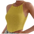 thumbnail image 1 of Timegard Débardeurs pour Femmes Col Licou Sans Manches Dos à Trou de Serrure Haut Couleur Unie Blouses de Mode, 1 of 5