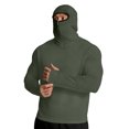 thumbnail image 2 of LNZGNM Mens Sun Protection Hoodie with Mask UPF 50+ UV Rash Guards Quick Dry Lightweight Long Sleeve Cooling Hoodies Casual Fishing Shirts,Army Green 2XL, 2 of 8