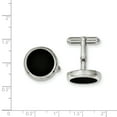 thumbnail image 2 of Stainless Steel Black IP-plated Circle Cuff Links, 2 of 6