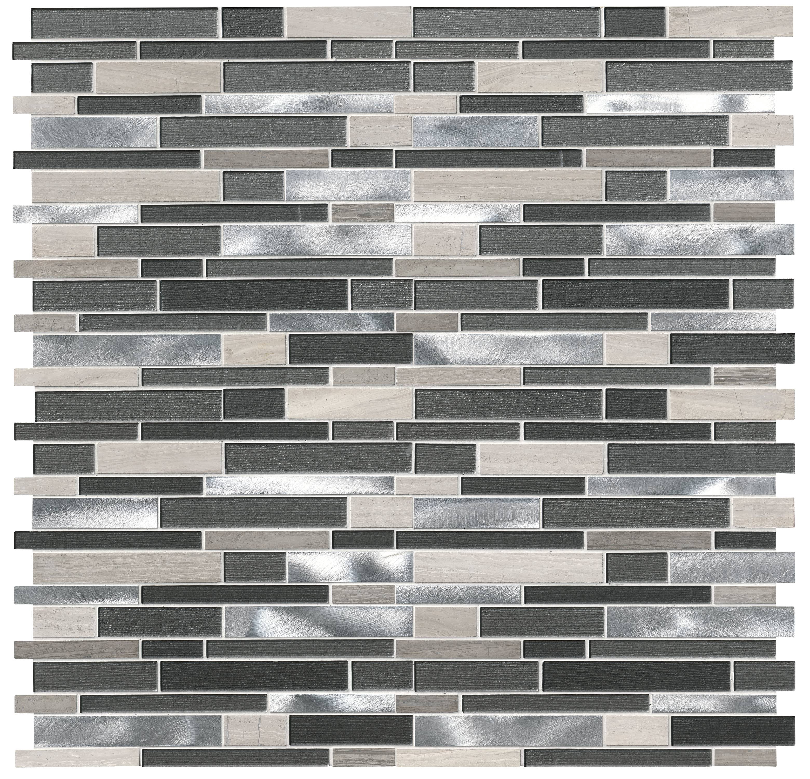 Urban Loft Interlocking 12 in. x 12 in. x 4 mm Glass Stone and Metal Mesh-Mounted Mosaic Tile (20 sq. ft. / case)