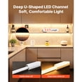 thumbnail image 2 of KFFKFF 10-Pack 6.6 ft/2M U-Shaped LED Aluminum Channel with Frosted Cover, End Caps, and Mounting Clips, Aluminum Profile for LED Strip Lighting, Simple Installation, Ideal for Cabinet, 2 of 9