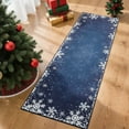 thumbnail image 2 of Garvee 2x6ft Christmas Runner Rugs Washable Xmas Decoration Carpet, Non Slip Snowflake Winter Holiday Accent Rug for Hallway Bedroom Kitchen. Blue, 2 of 8