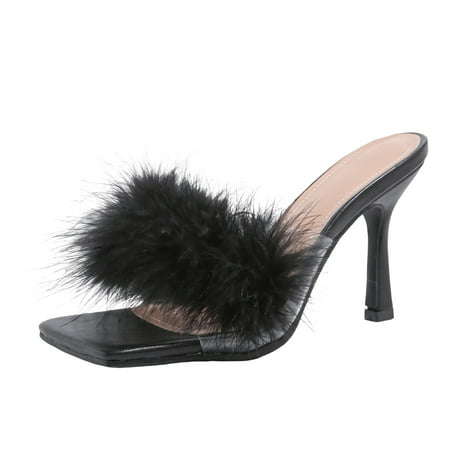 

High Heels Slipper Sandals For Women Thin Heels Women Shoes For Outer Wear