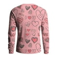 thumbnail image 3 of Fgvctg Valentine's Day Mens Sweater Crewneck Ribbed Knit Sweater Love Heart Print Warm Slim Fit Long Sleeve Pullover Sweaters Spring Loose Clothes Pink 3XL, 3 of 5