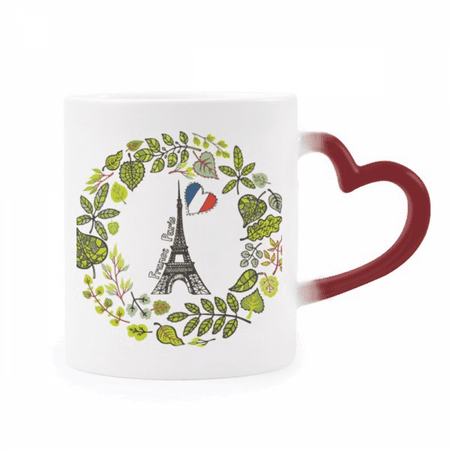 

the Eiffel Tower Paris France Illustration Heat Sensitive Mug Red Color Changing Stoneware Cup