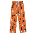 thumbnail image 4 of Edvintorg Pajama Sets for Women 2 Piece Halloween Printed Pjs Sleepwear Lounge Set Button Down Shirt and Pant Plus Size Omen's Clothing Orange L, 4 of 8