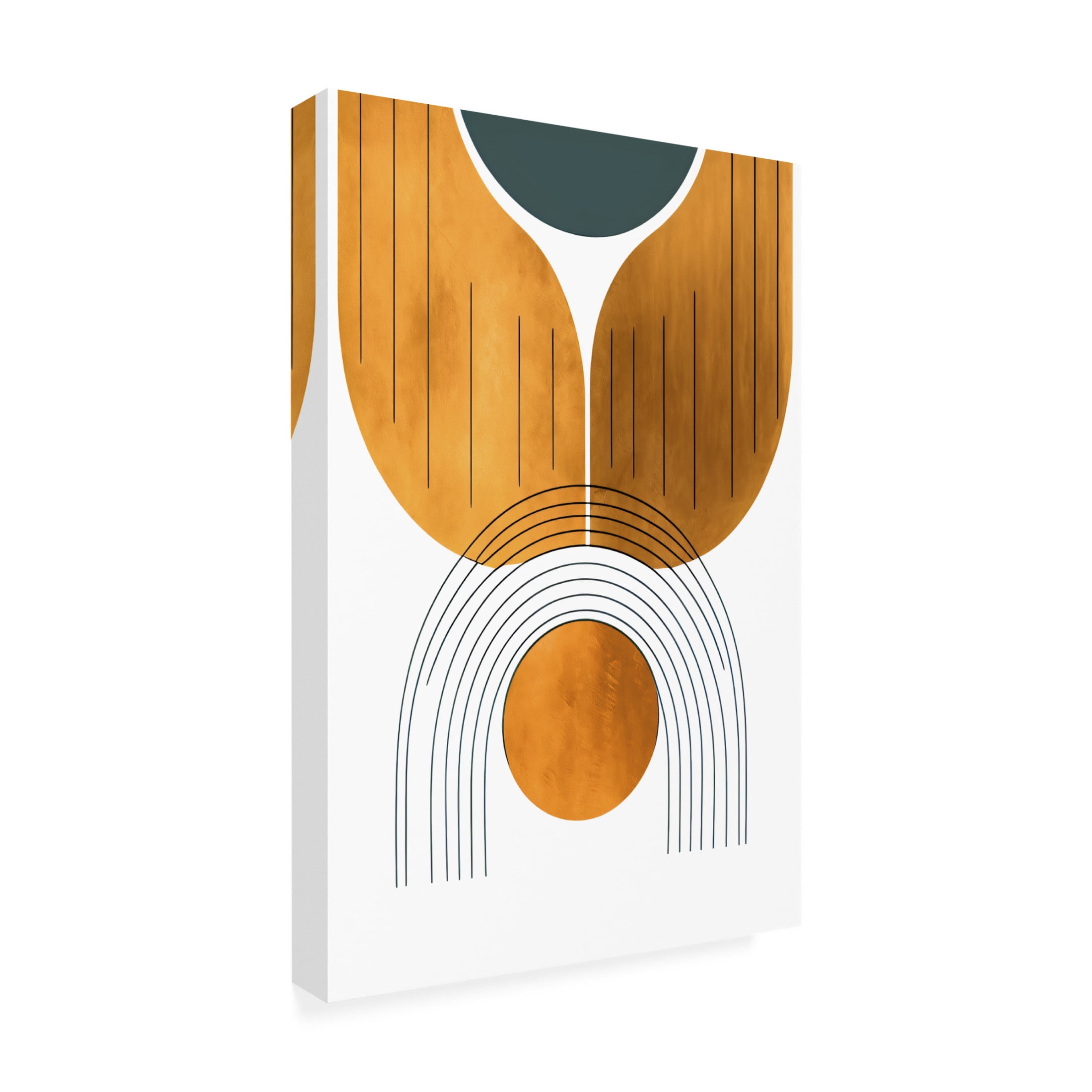 Canvas Wall Art - Ray Heere 'Mid Century Abstract Painting 26' Wall Art for Living Room, Bedroom, or Office Décor by Trademark Fine Art - 16 x 24 Inches