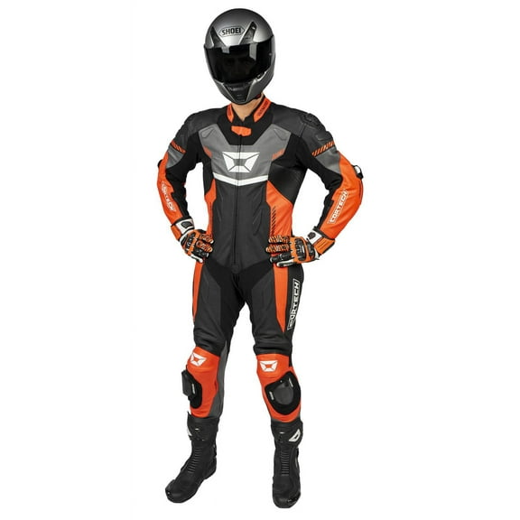 Cortech Revo Sport Air Mens Leather Motorcycle 1-Pc Suit Red/Gunmetal XXL