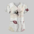 thumbnail image 5 of EHTMSAK Scrubs Tops for Womens Xi Floral with Pocket Summer Nurse Short Sleeve V Neck Workwear Print Working Uniform Blouse Medical Scrubs with Pockets on Clearance White 3X, 5 of 7